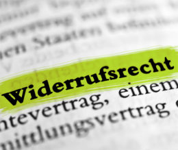 Widerrufsrecht im Text grün markiert