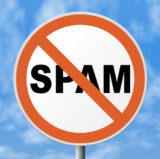 Rotes Schild mit "Spam"