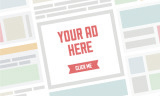 Webeanzeige "Your ad here, click me" inmitten von anderen Anzeigen