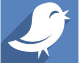 weißer Vogel vor blauem Hintergrund, ähnlich dem Twitter-Symbol