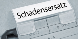 Akte mit der Beschriftung "Schadensersatz"