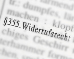 Schriftzug "Widerrufsrecht" in Gesetzestext