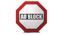 AD BLOCK Schild mit rotem Rand