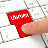 Rote Löschen Taste auf Tastatur