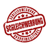 Schleichwerbung-Siegel in roter Schrift