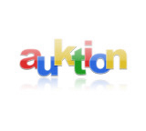 Schriftzug in den Farben von eBay mit dem Wort Auktion