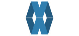 Blaues M, bzw. W, das sich in der Mitte spiegelt und somit zu einem MW-Logo auf weißem Grund wird