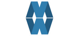 Blaues M, bzw. W, das sich in der Mitte spiegelt und somit zu einem MW-Logo auf weißem Grund wird