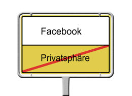 Ortsschild das anzeigt das hier die Privatsphäre endet und jetzt Facebook beginnt