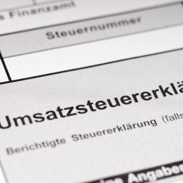 Formular für Umsatzsteuererklärung