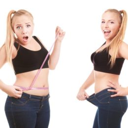 Vorher-/Nachhervergleich einer Frau nach einer Diät