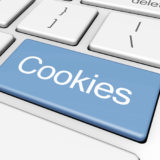 blaue Taste mit Aufschrift "Cookies"