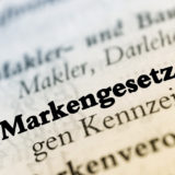 Schriftzug "Markengesetz" in einem Gesetzestext