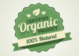 Grünes Siegel für ein zertifiziertes organisches Podukt