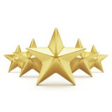 Fünf goldene Sterne als Bewertung