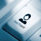 Tastatur mit einer Taste auf der "Add Friend" steht, Facebook, soziales Netzwerk