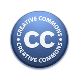 blauer Kreis mit der Aufschrift "Creative Commons"