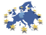 EU-Umriss Karte mit Sternen