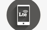 Weißes LTE-Symbol auf Smartphone-Zeichnung