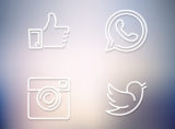 Social Media Icons - Facebook Like, WhatsApp, Instagram, Twitter