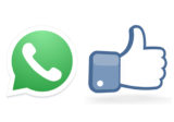 WhatsApp Icon und Facebook Like-Daumen