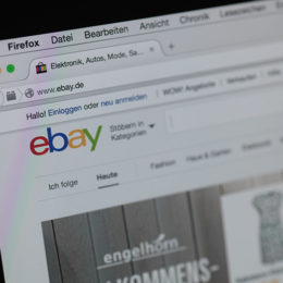 Browserfenster mit eBay Startseite