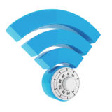 WLAN-Symbol mit Schloss