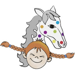Illustration von Pippi Langstrumpf und ihrem Pferd "Kleiner Onkel"