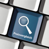 Preisvergleich auf einer Computertastatur