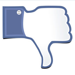Dislike-Symbol im Facebook-Stil, Daumen nach unten