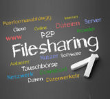 Filesharing mit Kreide an Tafel geschrieben