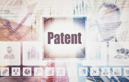 Das Feld mit der Aufschrift "Patent" ist auf einem Touch-Screen ausgwählt
