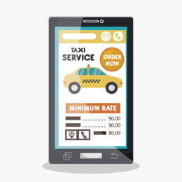 Taxi-Service-App auf Smartphone