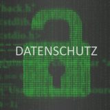 Datenschutzschriftzug binärem Schlosssymbol