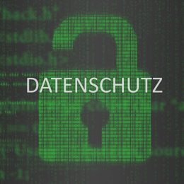 Datenschutzschriftzug binärem Schlosssymbol