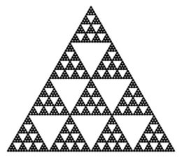 Schwarzes Dreicke mit Muster