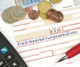 Überweisungschein für Kreditbearbeitungsgebühren