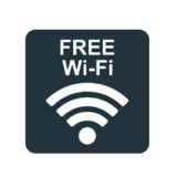 Free Wi-Fi Zeichen auf weißem Hintergrund