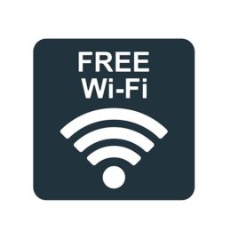 Free Wi-Fi Zeichen auf weißem Hintergrund