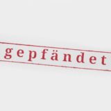 Schriftzug „gepfändet“