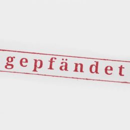 Schriftzug „gepfändet“
