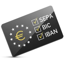 Schwarze glänzende SEPA Kreditkarte