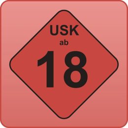 Fiktives Schild mit der Aufschrift USK ab 18