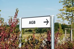 AGB Straßenschild im Gebüsch
