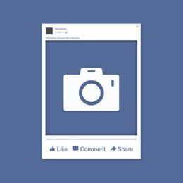Abbildung bzw. Screenshot eines Facebook-Posts, vor blauem Hintergrund