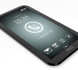 Smartphone mit verpasstem Anruf auf Bildschirm