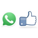 WhatsApp Icon und Facebook Like-Daumen