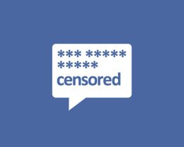 Sprechblase mit zensiertem Text in Social-Media-Optik