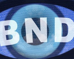 BND Schriftzug vor Auge