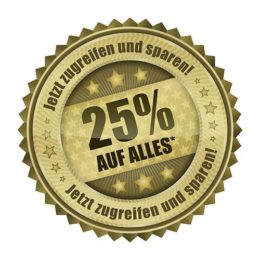 Rabattaktion 25% auf alles